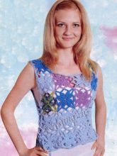 Жилет из цветных квадратных мотивов, фото