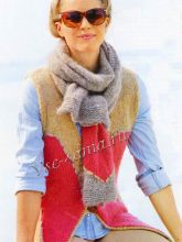 Жилет с сердечком и шарф, фото