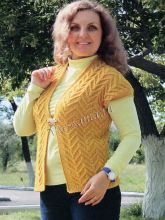 Жилет спицами Солнечный, фото