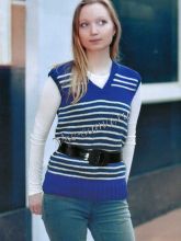 Жилет в полоску с V-образным вырезом, фото