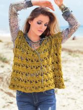 Асимметричный топ из объёмной ленточной пряжи