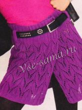 Ажурная юбка с запахом спицами