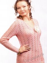 Ажурная кофточка спицами