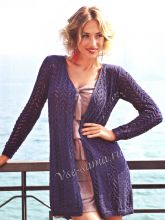 Ажурный жакет синего цвета