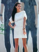 Белая туника из хлопковой пряжи, фото