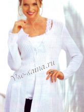 Белоснежный жакет спицами