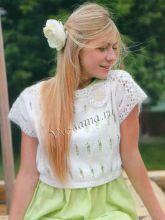 Белый укороченный пуловер, фото