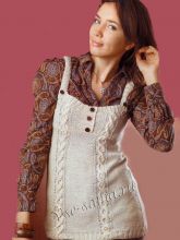 Бежевый топ с косами