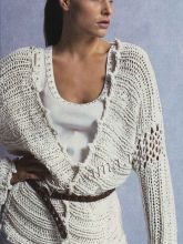 Бежевый жакет спицами