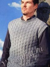 Безрукавка спицами со структурным узором