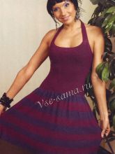 Бордово-фиолетовое платье