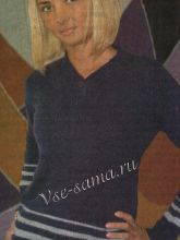 Чистошерстяной пуловер с полосками