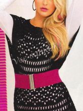 Чёрный ажурный топ спицами