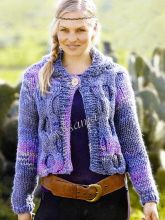 Детский и женский меланжевые жакеты спицами