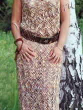 Длинное платье спицами