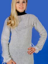 Джемпер с атласными ленточками на рукавах, фото