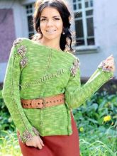 Джемпер секционный спицами