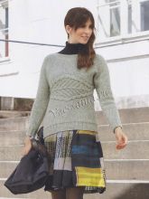 Джемпер, связанный поперёк от рукава к рукаву, фото