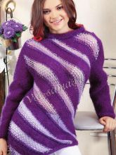 Фиолетовый асимметричный пуловер, фото