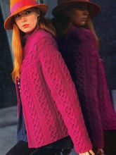 Ярко-розовый жакет с круглой кокеткой