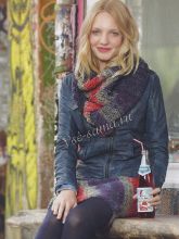 Юбка эффектной расцветки и длинный шарф, фото