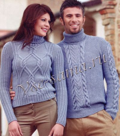 Женский и мужской пуловеры