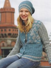 Кардиган спортивного силуэта с узором в клетку, фото