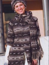 Кардиган, шапочка и шарф