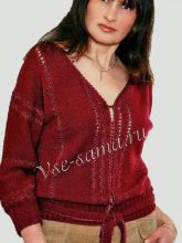 Кофточка спицами - Бордо
