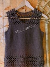 Комбинированный топ спицами и крючком