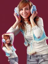 Короткий жилет и наушники Снежинки