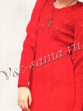 Красное платье из мерсеризованного хлопка, фото