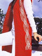 Красный жилет с косами