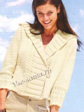 Любимый короткий жакет спицами