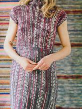 Меланжевое платье-туника спицами, фото