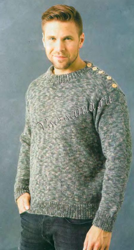 Меланжевый мужской пуловер, фото