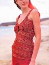 Меланжевый топ в резинку