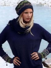 Митенки и тонкая шапочка спицами