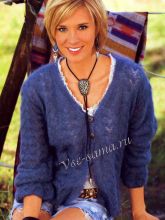 Мохеровый жакет с ажурным узором