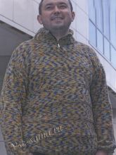 Мужской пуловер поло спицами