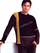 Мужской пуловер с косой