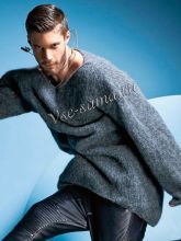 Мужской пуловер с v-образным вырезом, фото