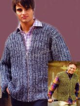 Мужской меланжевый жилет и жакет