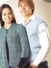 Мужской жилет с косами