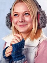 Наушники Ежики и митенки с косой