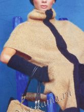 Пальто, митенки, полоска на голову и сумка спицами