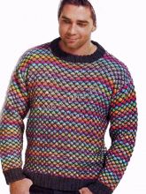 Пестрый мужской пуловер