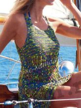 Платье спицами зеленого цвета