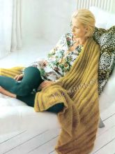 Плед спицами Медовый, фото