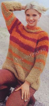 Полосатый пуловер с рукавами реглан